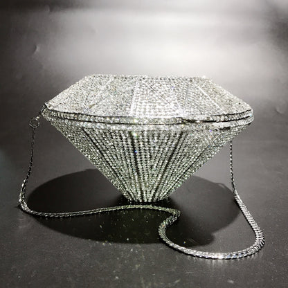 Diamond Shaped Diamond Clutch Bag