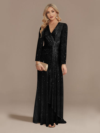 Gold Sequined Cocktail Dress