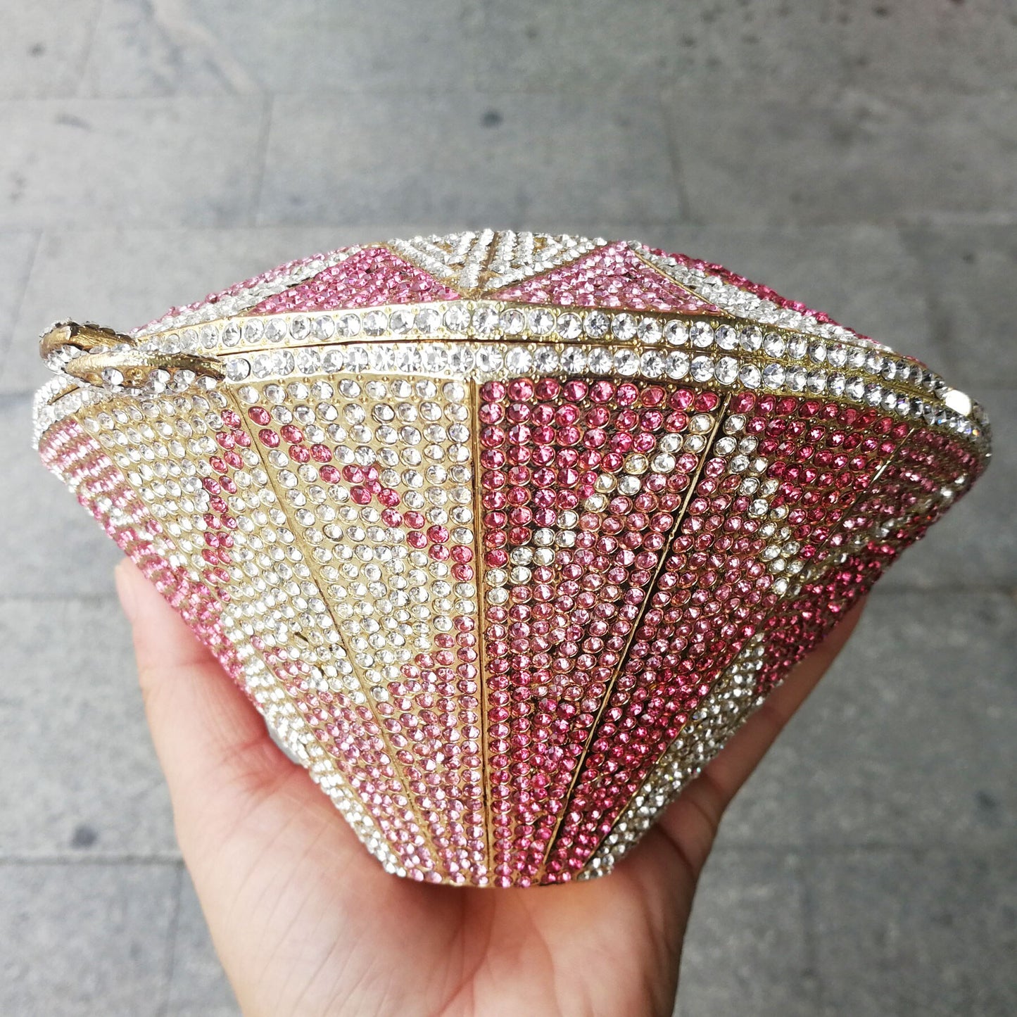 Diamond Shaped Crystal Clutch