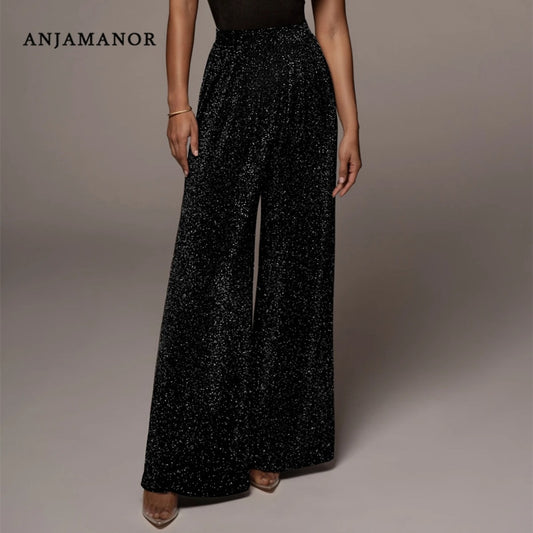 Glitter Loose Wide Leg Pants