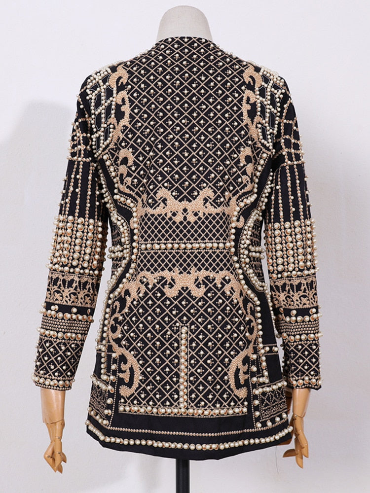 Beaded Geometric Vintage Overcoat