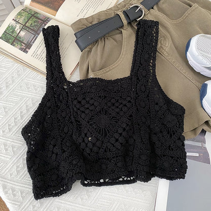 Cotton Crochet Crop Tops