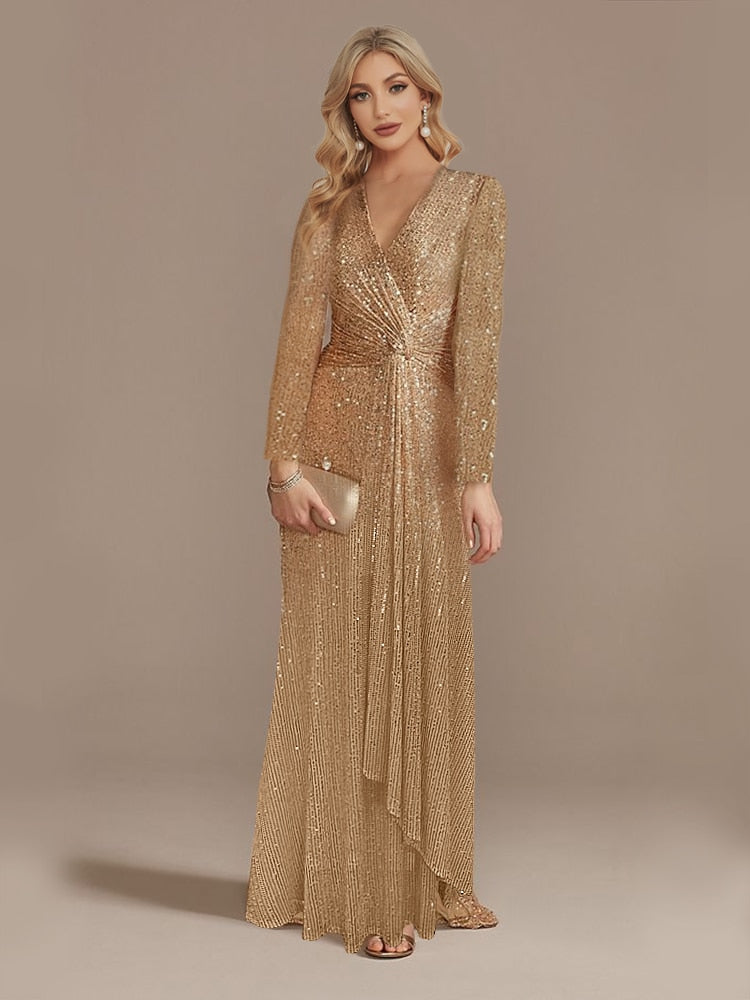 Gold Sequined Cocktail Dress