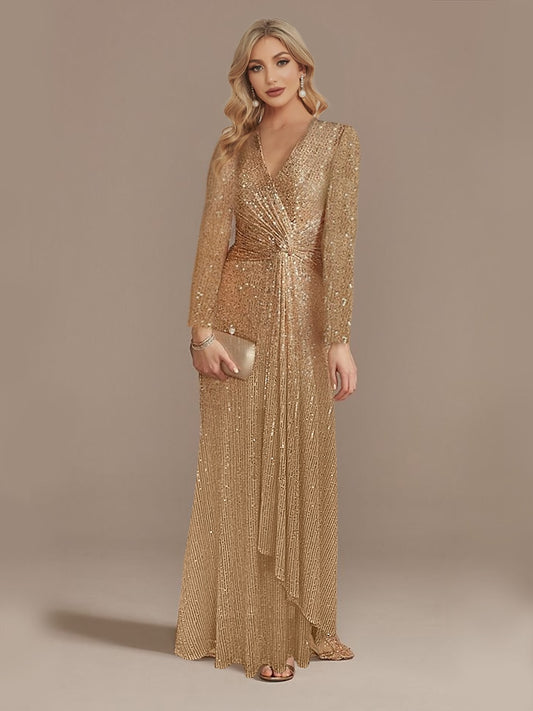 Gold Sequined Cocktail Dress