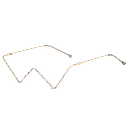 V Shaped Hollow Half Framed Glasses