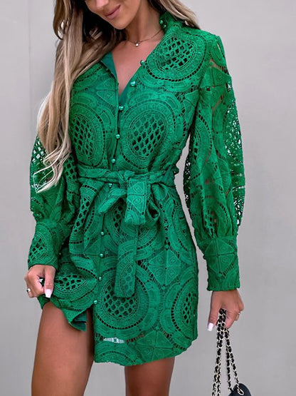 Vintage Long Sleeve Party Dress