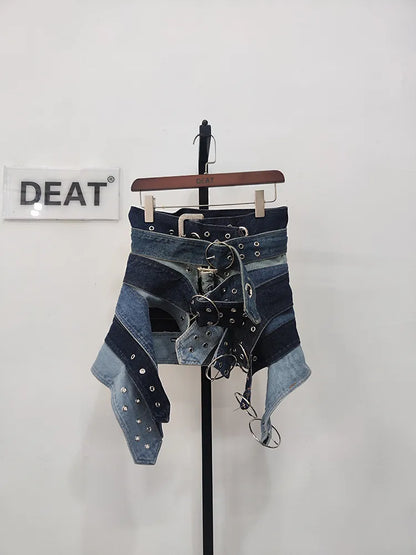 Denim Belt Skirt