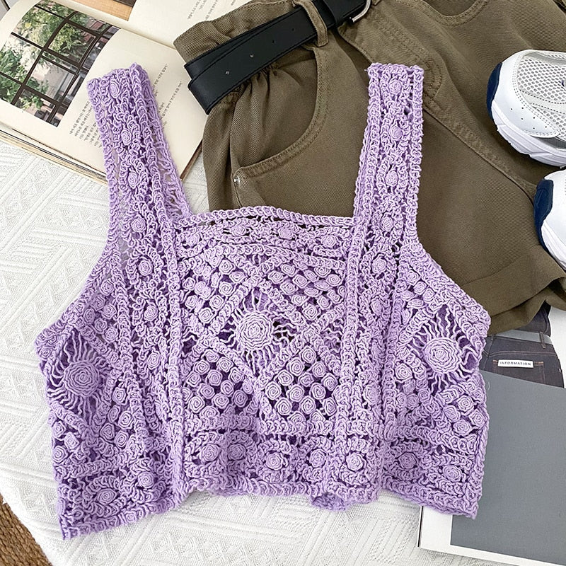 Cotton Crochet Crop Tops