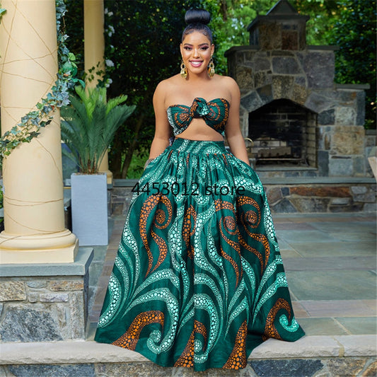 African Skirt with Wrap Top