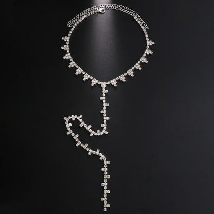 Double Layered Crystal Collar Choker