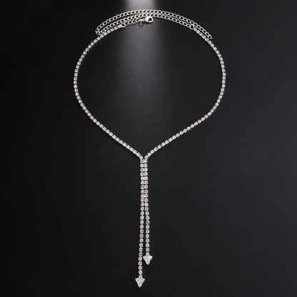 Double Layered Crystal Collar Choker