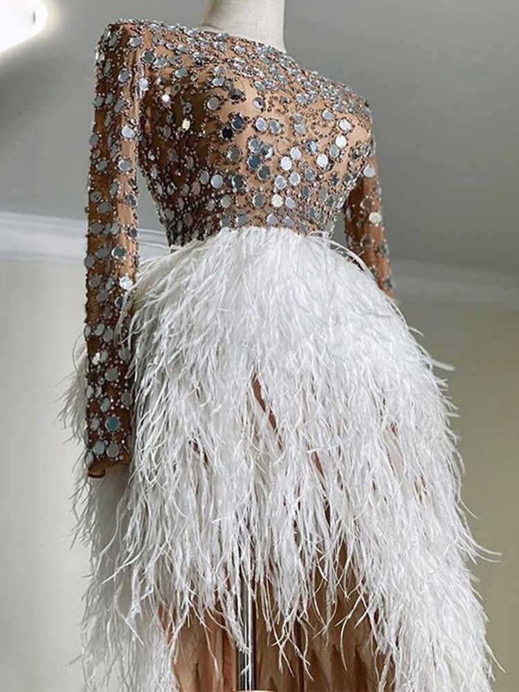 Sequin Feather Dress