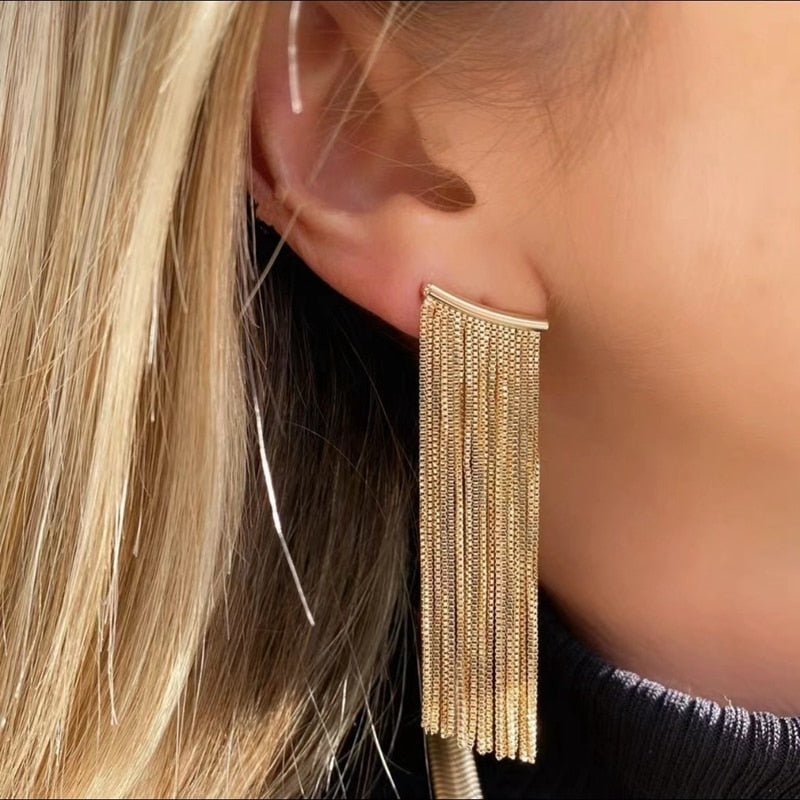 Gold Tassel Earring