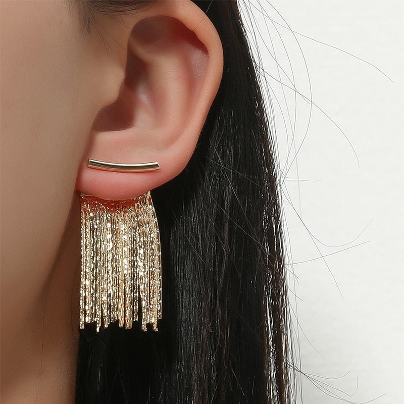 Gold Tassel Earring