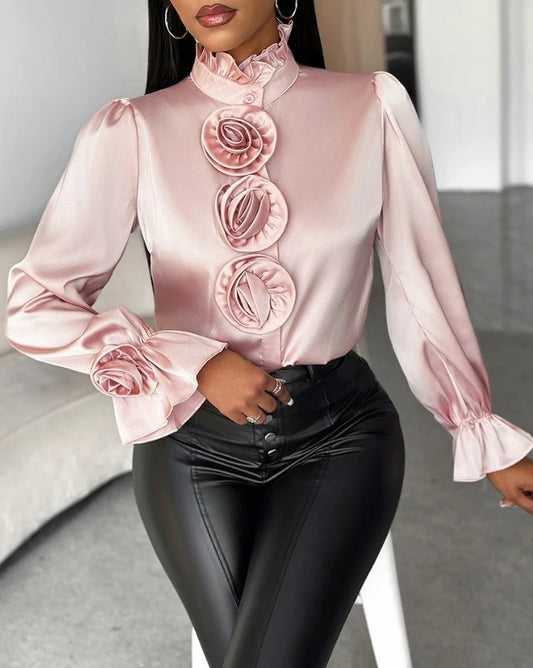 Rose Bell Sleeve Blouse