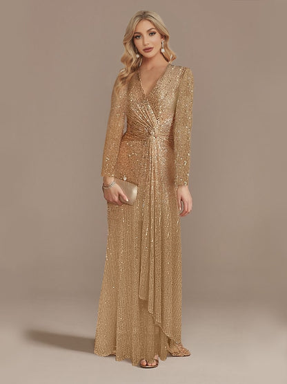 Gold Sequined Cocktail Dress