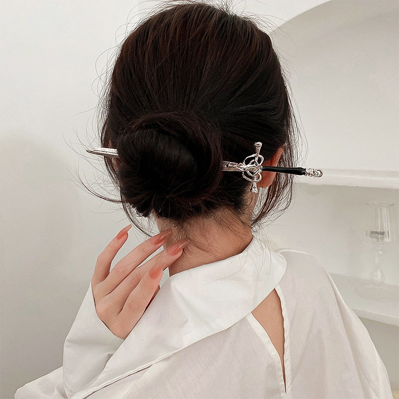 Women DIY Hairstyling Sword Hairpin