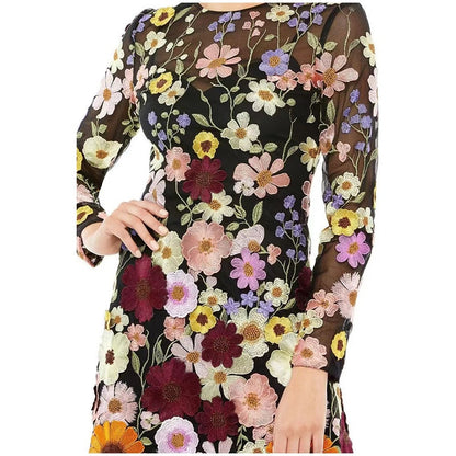 Floral Embroidery Mini Dress