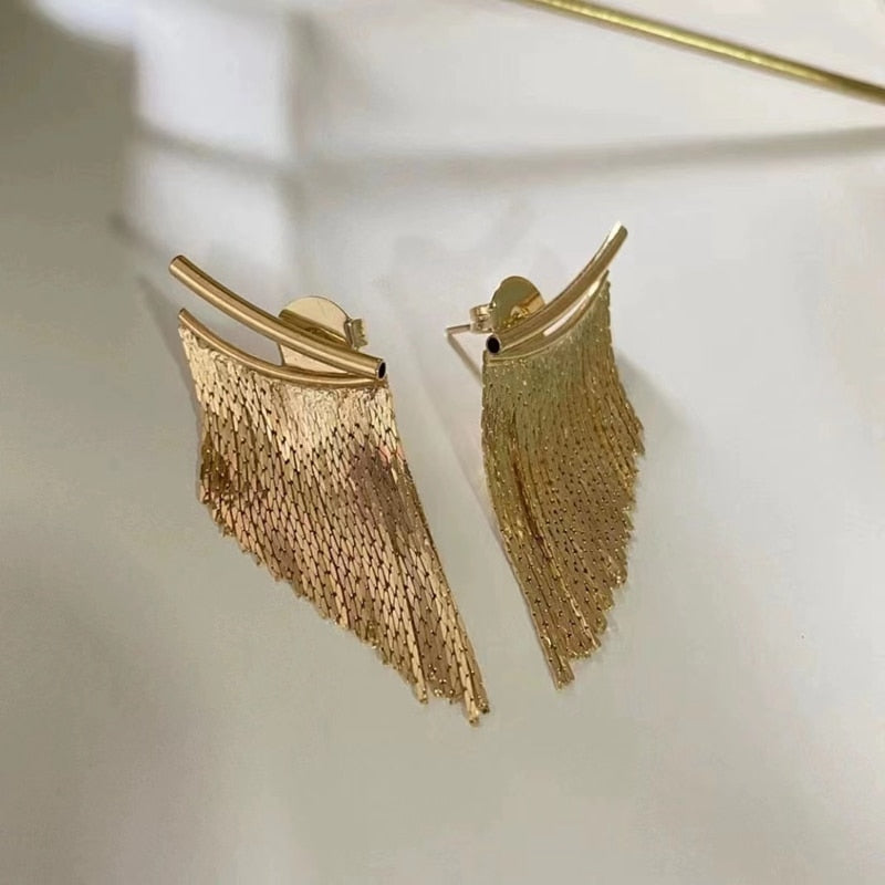 Gold Tassel Earring