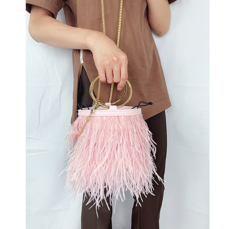 Colorful Feather Handbag