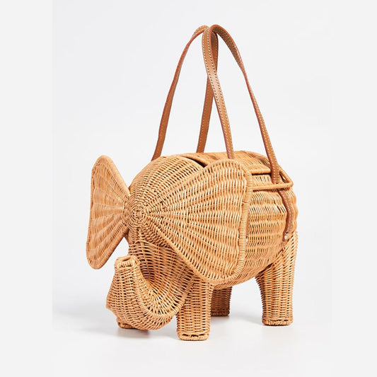 rattan elephant handbag