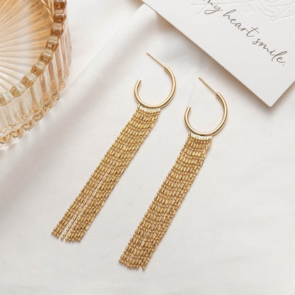 Gold Tassel Earring