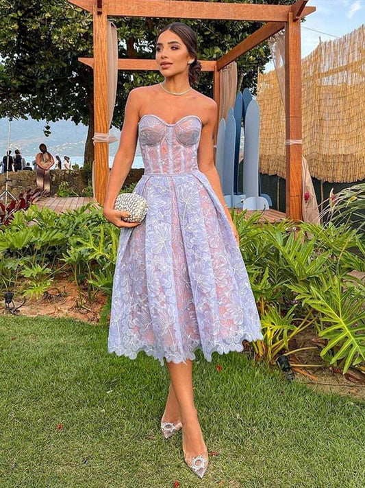 Floral Embroidered Lace Corset Dress