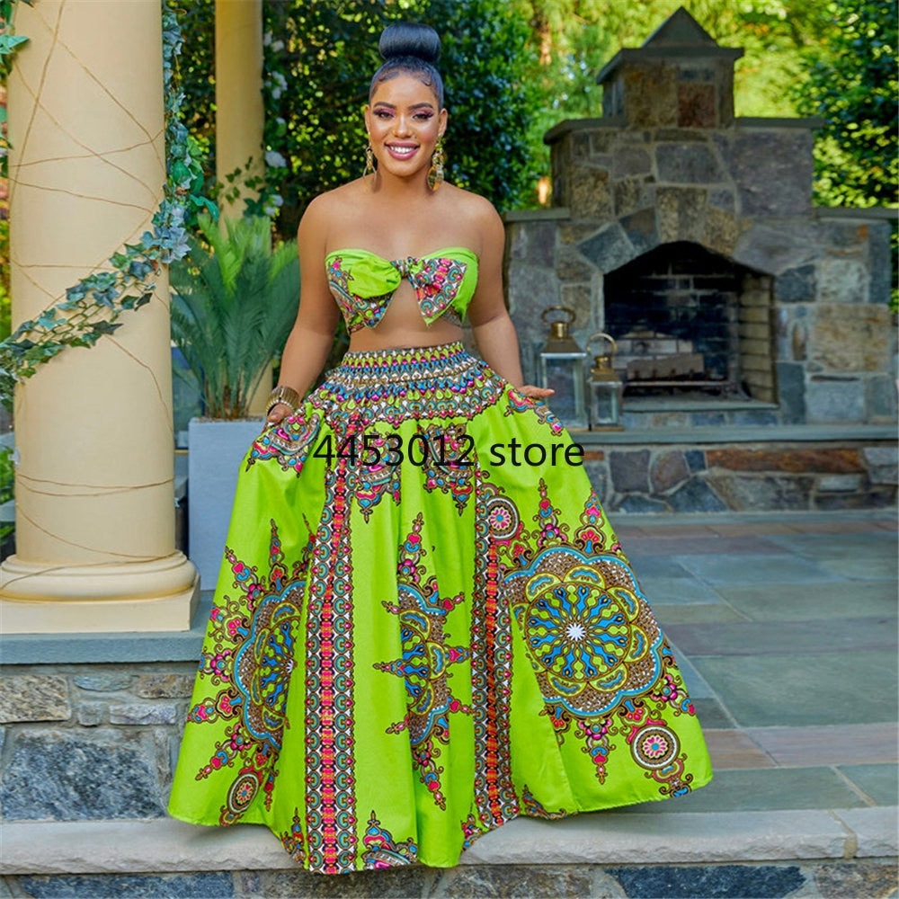 African Skirt with Wrap Top