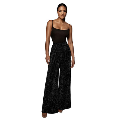 Glitter Loose Wide Leg Pants