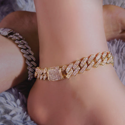 Iced Out Cuban Anklet