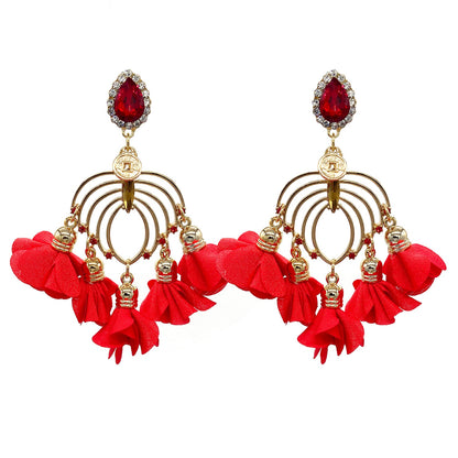 Flower Tassel Earrings