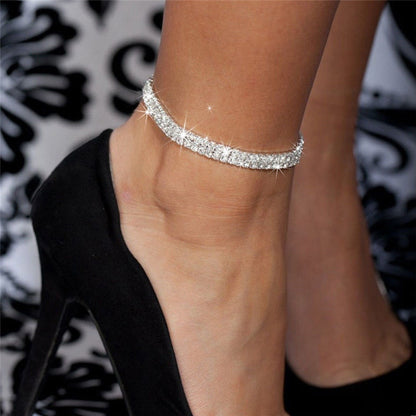 Crystal Heart Pendant Anklet